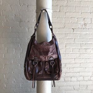 Tano Brown Leather Shoulder Bag